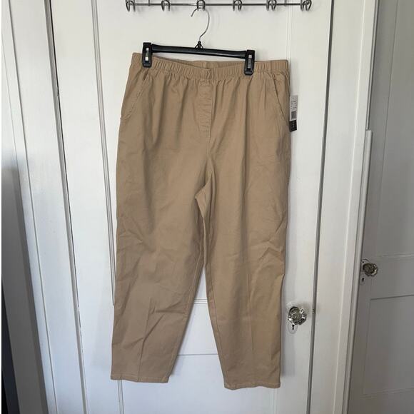 New Components Women's Khaki Pull-on Straight Leg Casual Pants size 18S - Picture 1 of 8